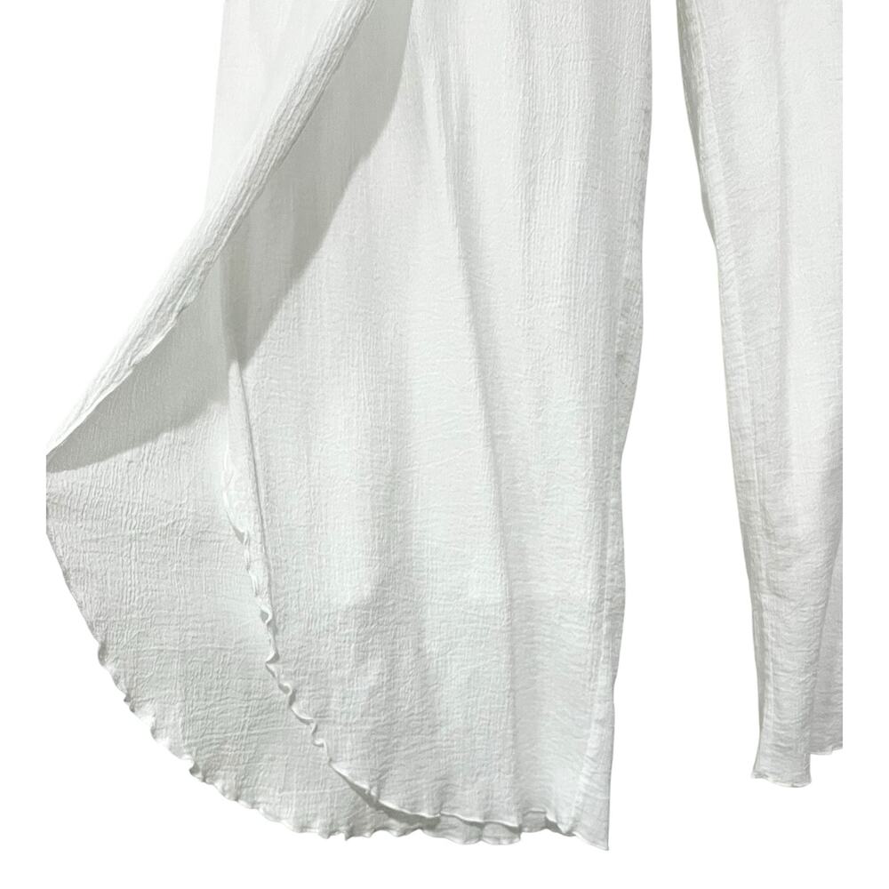 Soft Surroundings Siesta Keys Gauze Crepe Pants White Cotton Wide Leg Size L - Picture 8 of 11